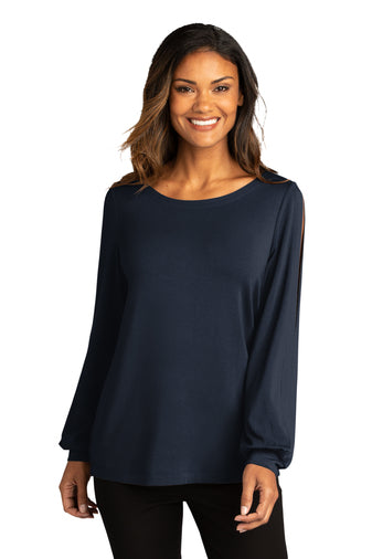 Port Authority ® Ladies Luxe Knit Jewel Neck Top