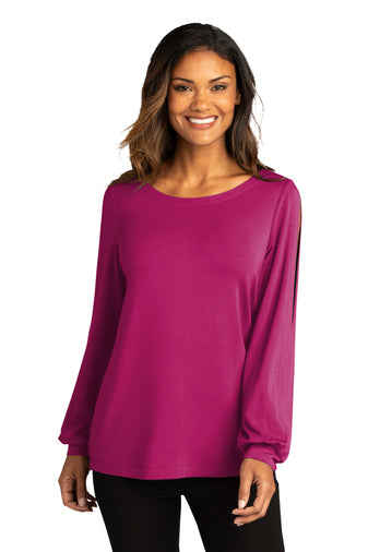 Port Authority ® Ladies Luxe Knit Jewel Neck Top