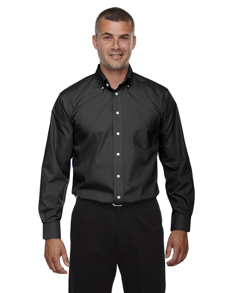 Devon & Jones Men's Crown Collection Solid Broadcloth Dress Shirt - XS /  Black